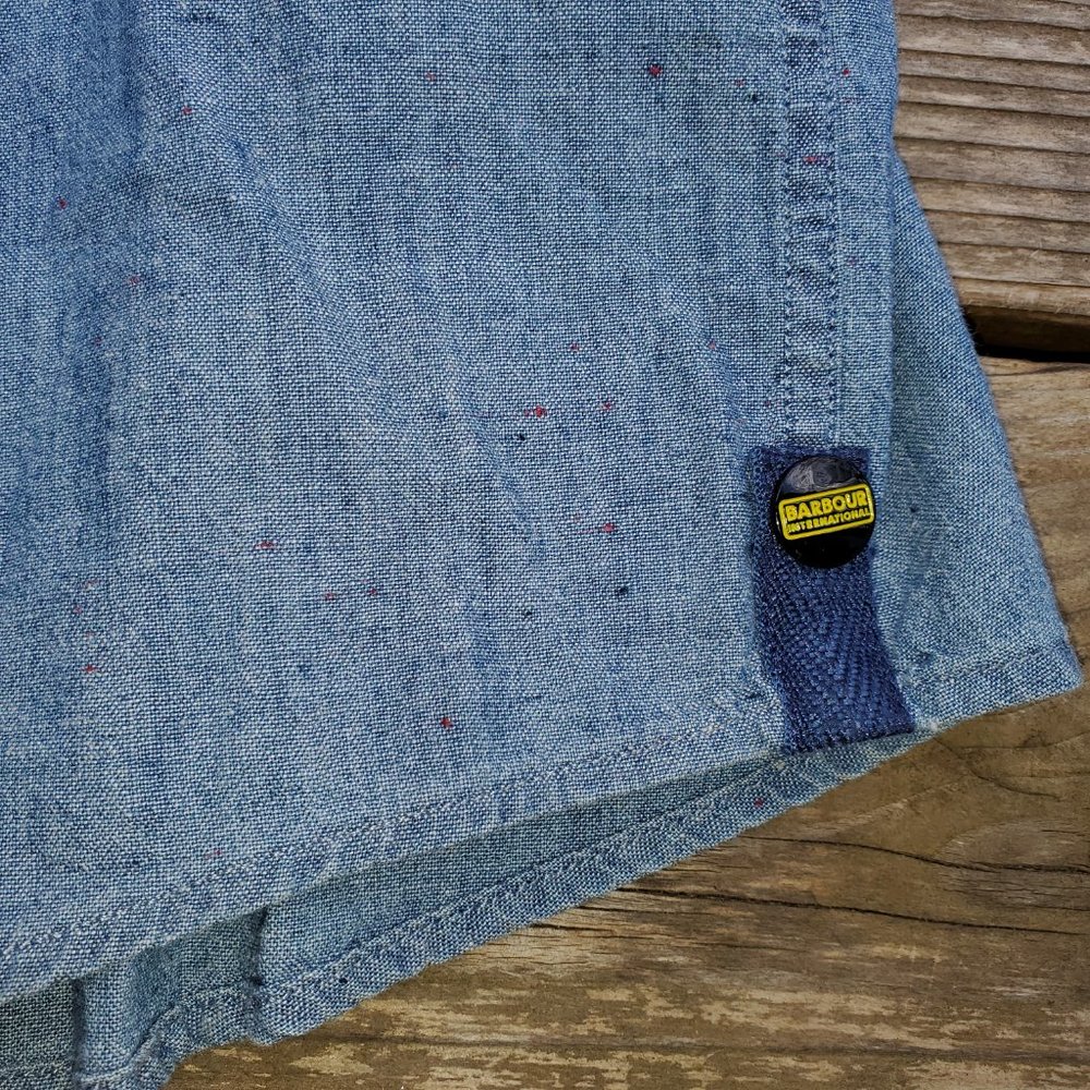 NWT Barbour Int'l Taylor Denim Color Fleck Shirt S - Picture 5 of 6
